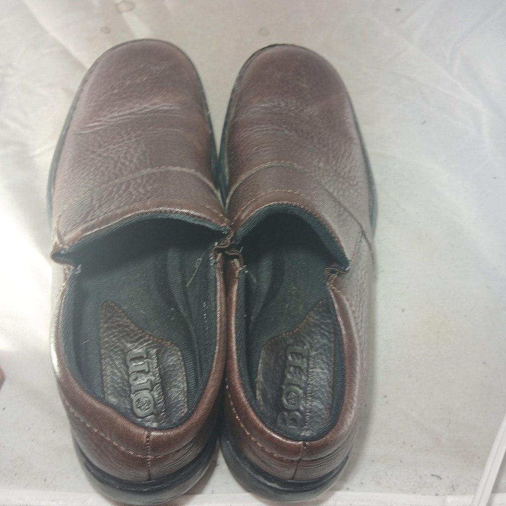 Born Leather Slip On Loafers 9 Brown Handcrafted Pebbled B2225 H9 Gorpcore - Picture 7 of 10